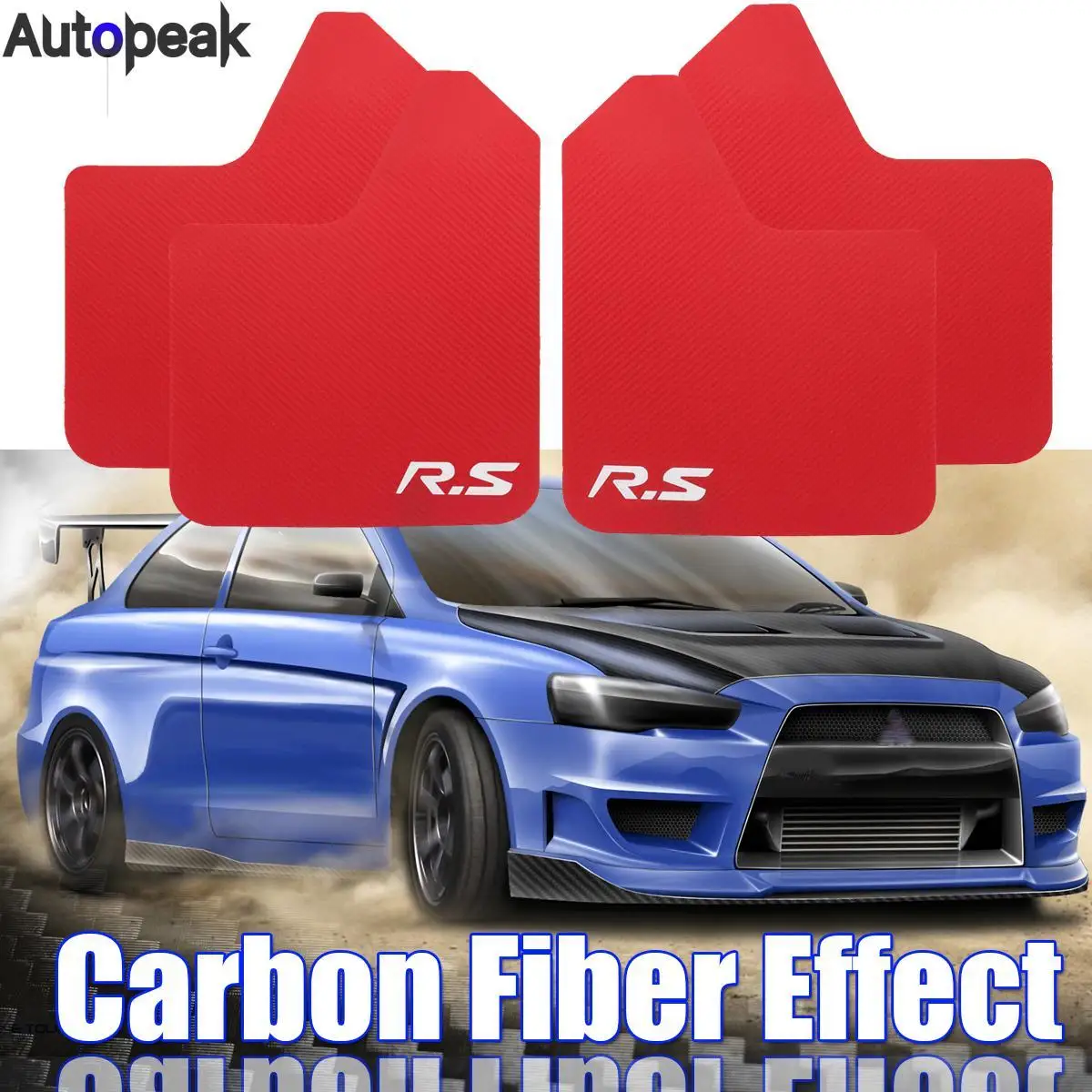 

Rally Style Mud Flaps Carbon Fiber Effect Universal Splash Guards Fender Arch Protection Car Trunk Auto Clips Widen Body Styling