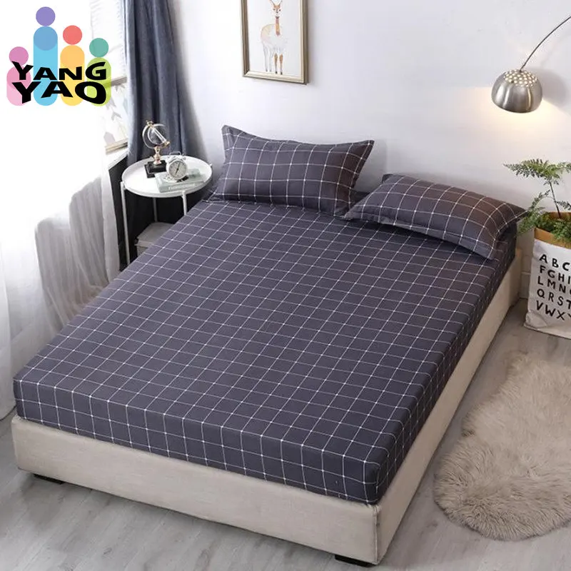 

High-End Single Queen King Bed Protection Pad Mattress Cover Drap Housse Soft Fitted Sheet Elastic Band Bedsheet No Pillowcases