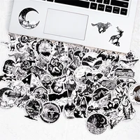 50pcs vintage black white gothic stickers for notebooks stationery retro goth sticker craft supplies scrapbooking material