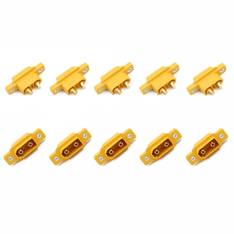 

10PCS Amass XT90NE-M XT90NE Male Plug with M2.5 Nuts Lipo Battery Connector Gold-plated Connecting Adapter DIY for RC Aircraft