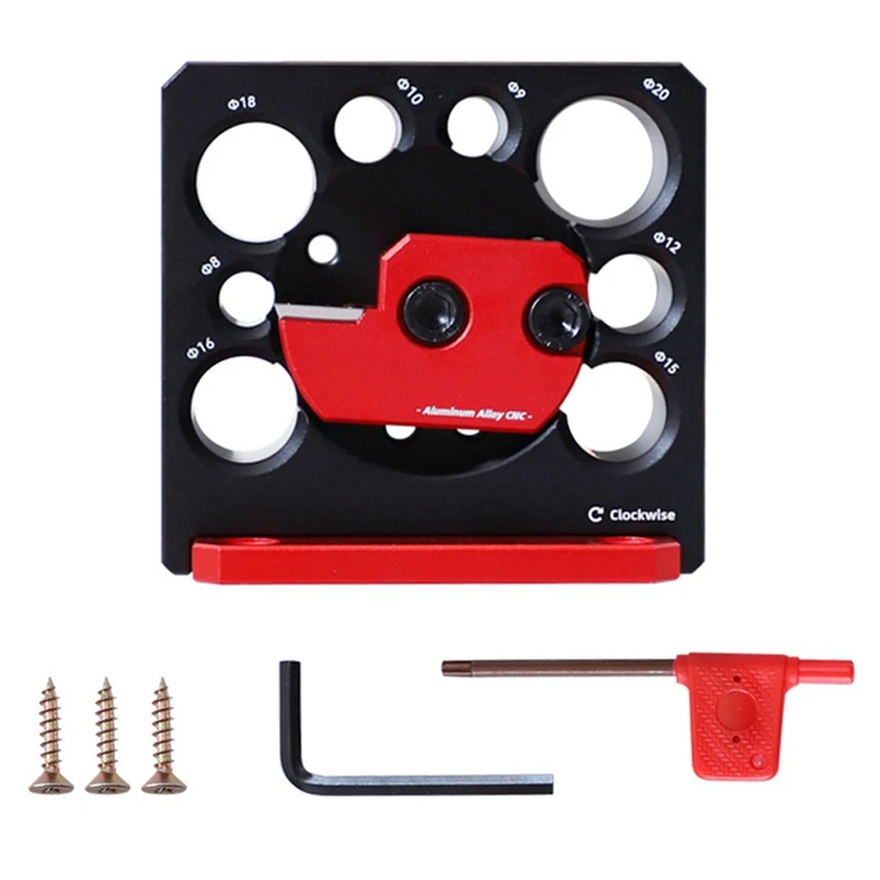 

1Set Adjustable Dowel Maker Jig 8Mm-20Mm With Carbide Blades Woodworking Electric Drill Milling Dowel Auxiliary Tool Black&Red