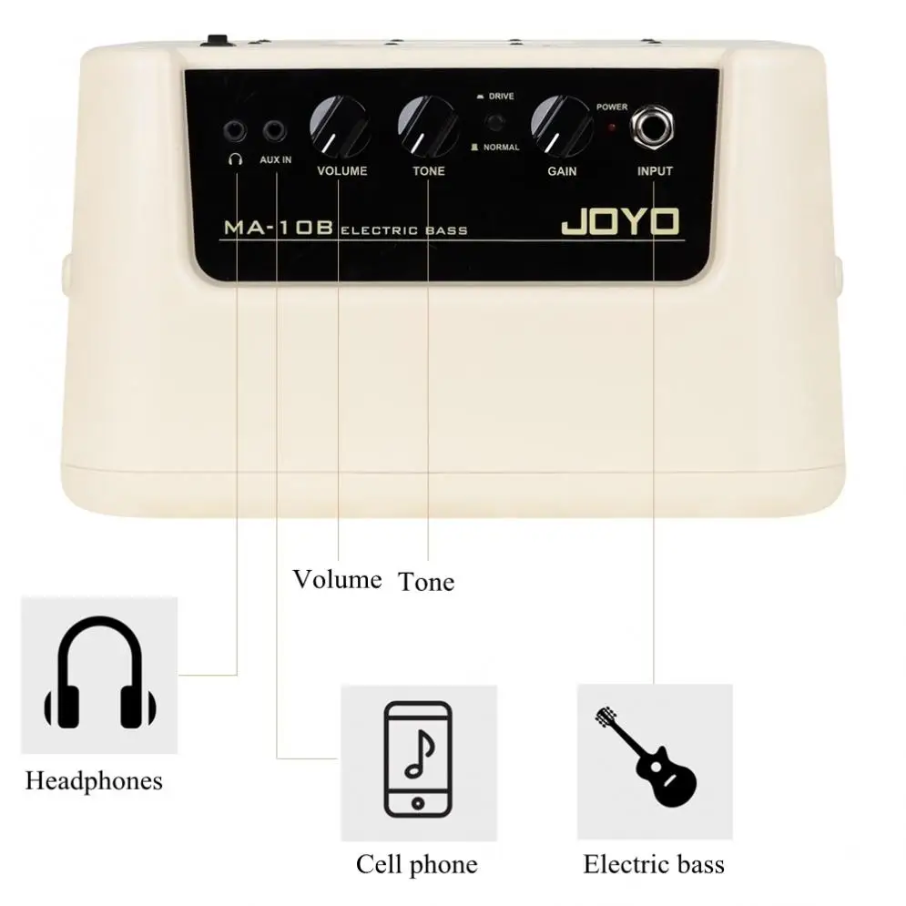Mini Portable Electric Bass Amplifier Speaker 10Watt Amp Normal Drive Dual Channels Outdoor Singing Playing Speaker enlarge