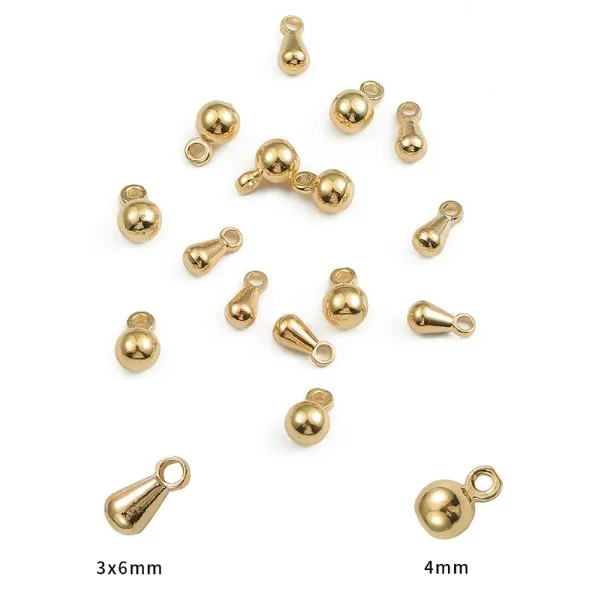 

20pcs 18K Gold Water droplet round Pendant DIY Handmade Earrings Necklace Decoration Accessories