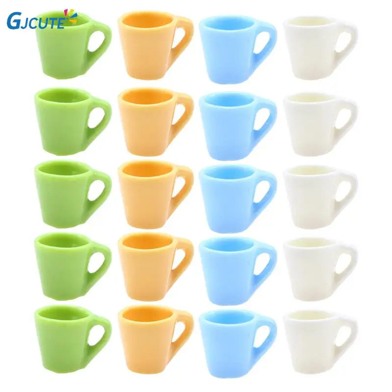 

5Pcs 1.6cm Cute Mini Miniature Dollhouse Candy Color Coffee Cup Kitchen Room Food Drink Home Tableware Decors Dolls Accessories
