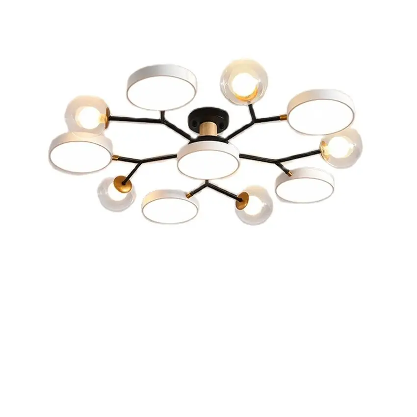 

Nordic round glass ball chandeliers lights living room lamp Dimming dining room luxury bedroom ceiling lamps LED deco fixtures