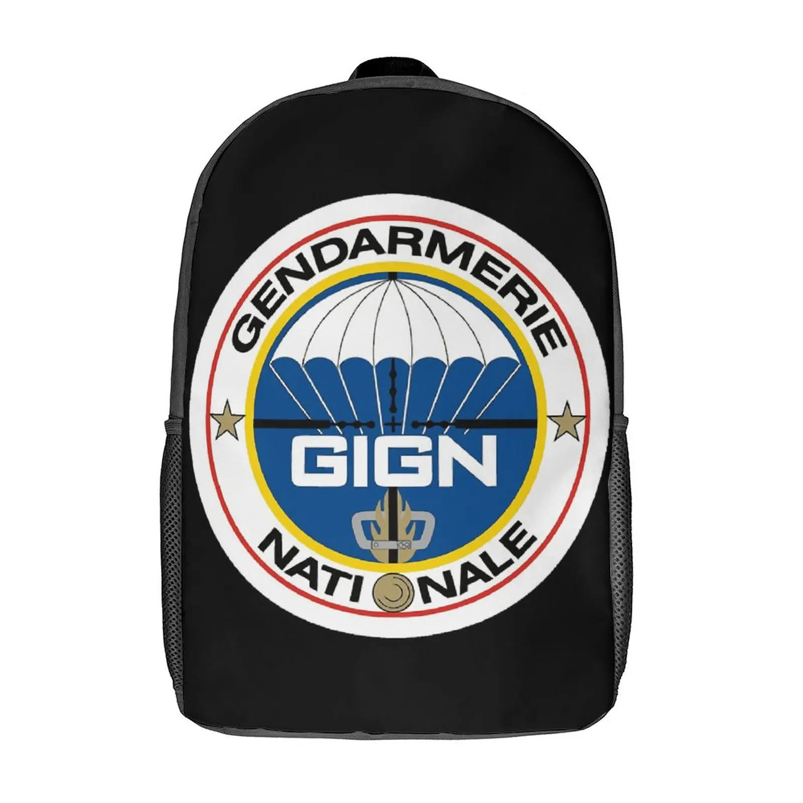 National Gendarmerie Intervention Group GIGN (France) Durable Comfortable Field Pack17 Inch Shoulder Backpack Vintage  Travel Vi