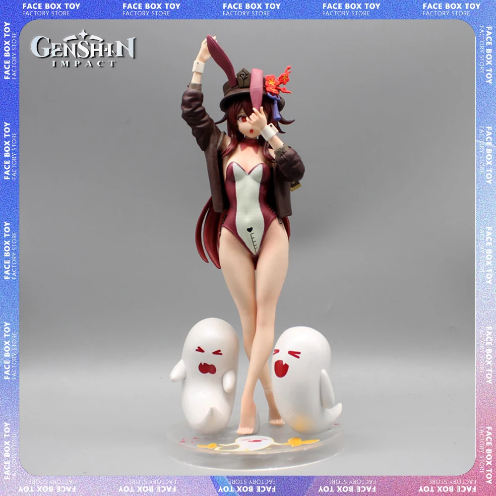 

27cm Genshin Impact Anime Figure HuTao Sexy Figures Rabbit Girl Figurine Pvc Statue Model Doll Collection Desk Ornament Toy Gift