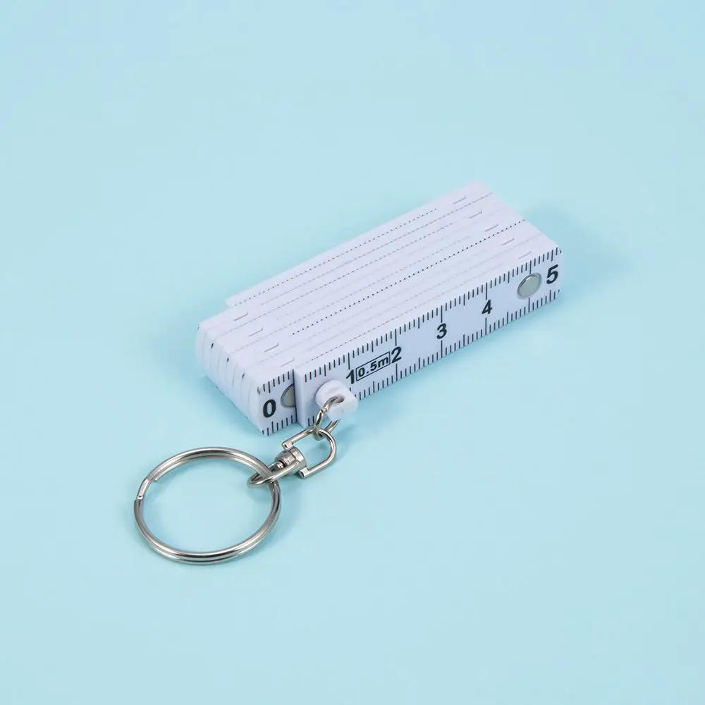 

50cm Fold Folding Ruler Tape Key Finder Key Ring Measure Carpenter Measuring Tool Key Chains