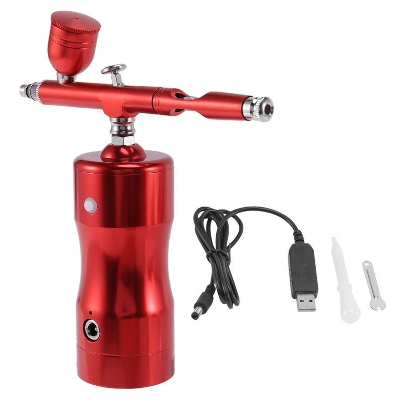 

Auto Airbrush Kit Rechargeable Handheld Mini Air Compressor Airbrush Set With 0.4Mm Nozzles, Portable Cordless Airbrush With Low