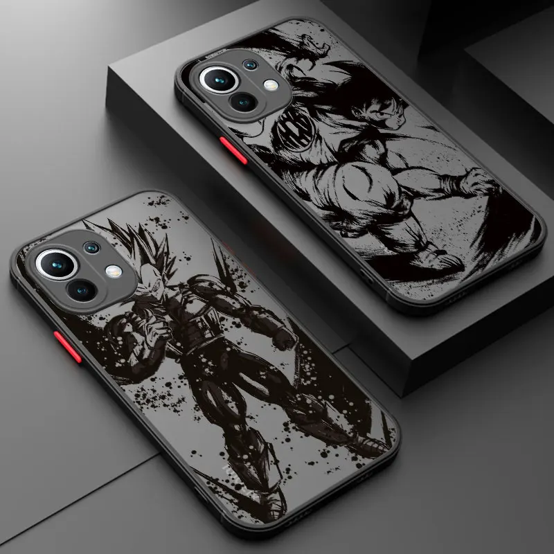 

Matte Phone Case for Xiaomi 12 11 Lite 11T 10T POCO X3 X4 NFC M5 Silicone Covers DBZ Vegeta Saiyan Prince