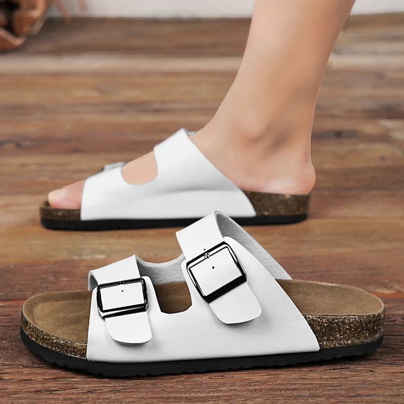 Сандалии CYYTL мужские кожаные повседневные шлепанцы удобные легкие с