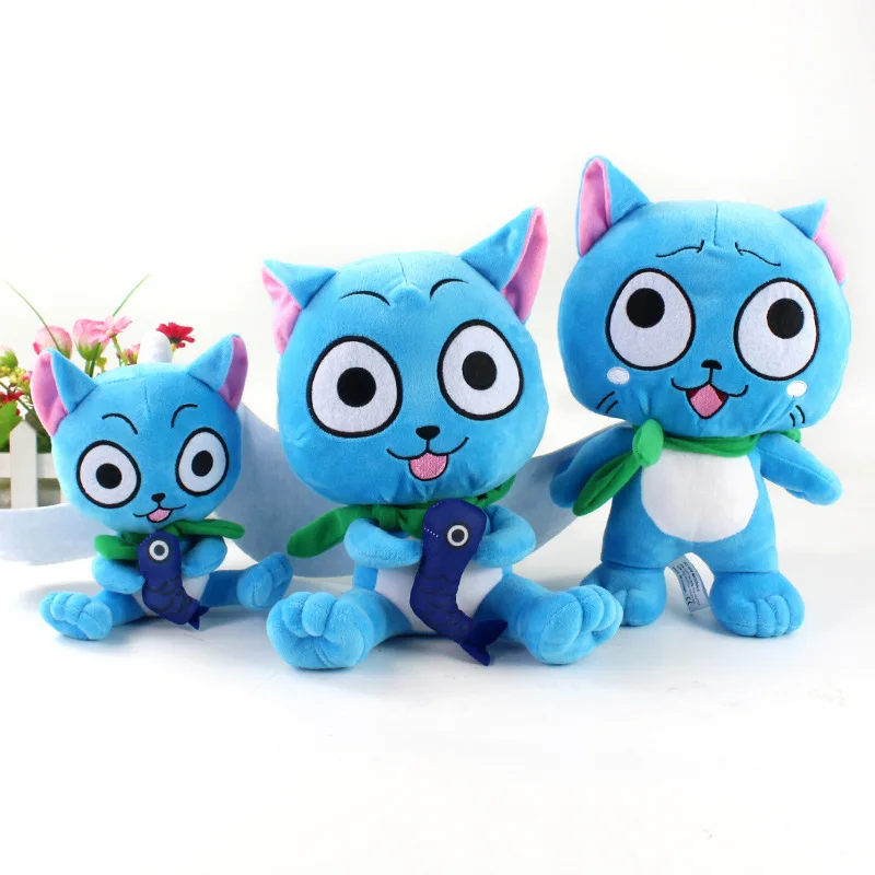 

17cm Japan Anime Fairy Tail Blue Happy Cat Kawaii Animals Pets Plush Peluche Cartoon Soft Stuffed Toys Dolls Kids Gifts