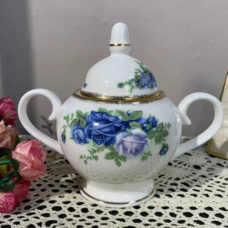 Блюдце для кофейной чашки с голубой розой кофейник сливочник сахарница кружка