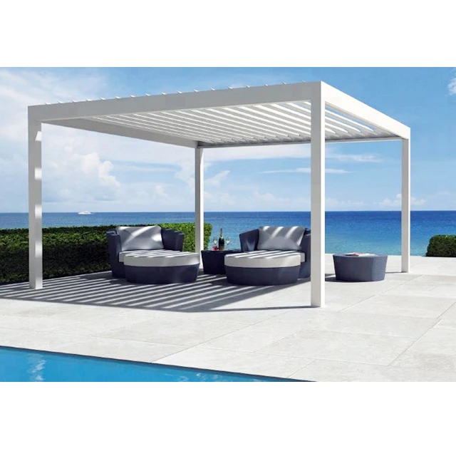 

Outdoor pavilion, Courtyard, Villa, Garden Sunshade, Modern Courtyard, Terrace, Aluminum Alloy Covers Louver Roof Pergola