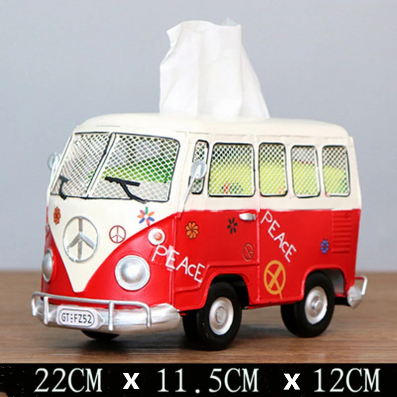 

American Retro Creative Napkin Drawer Tissue Box Car Van Bus Bar Restaurant Hotel Home Living Room Decoration Ornaments