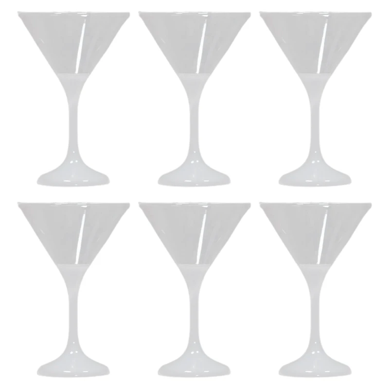 

210ML Light Up Cocktail Cups Glowing Wine Cups Unbreakable Flashing Wine Cups Plastic Material for Bar Party Restaurant 6PCS