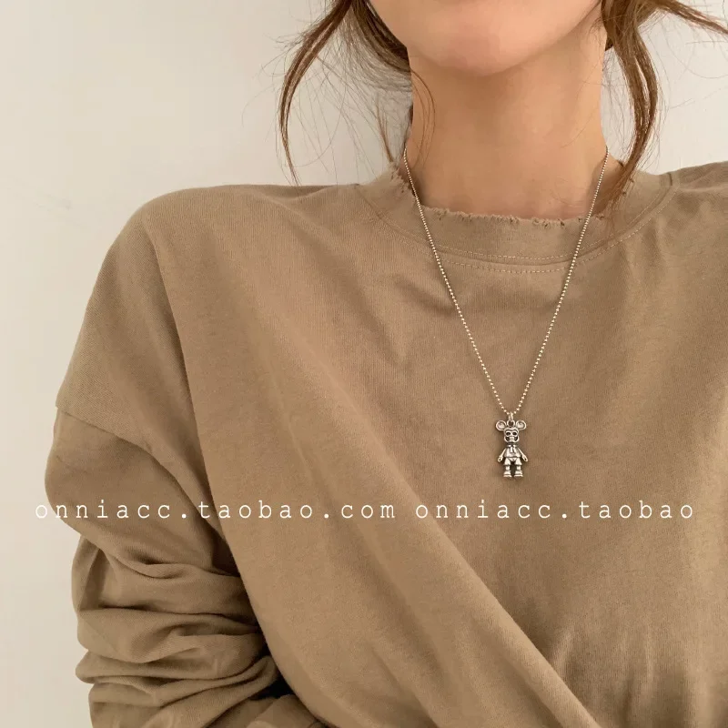 Dongdaemun корейский стиль винтажное женское ожерелье из чистого серебра уникальная