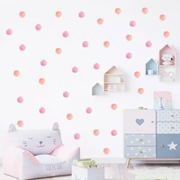 36pcs pink hand draw polka dots wall stickers watercolor circle wall decals for kids room baby nursey home decor decoration pvc
