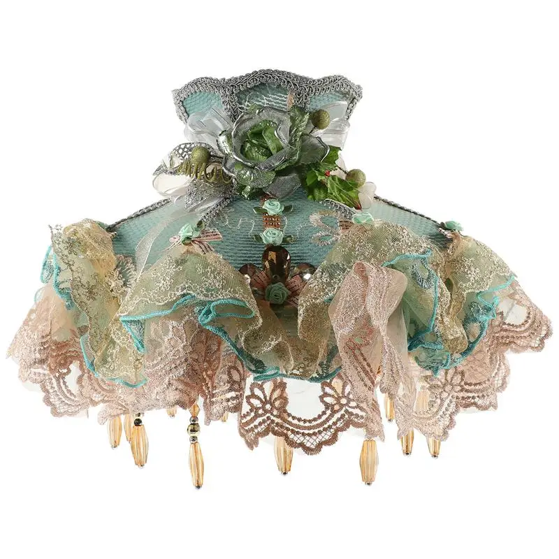 

Lamp Shade European Style Lampshade Desk Light Cover Lace Lamp Shade for Bedside Study(E27)