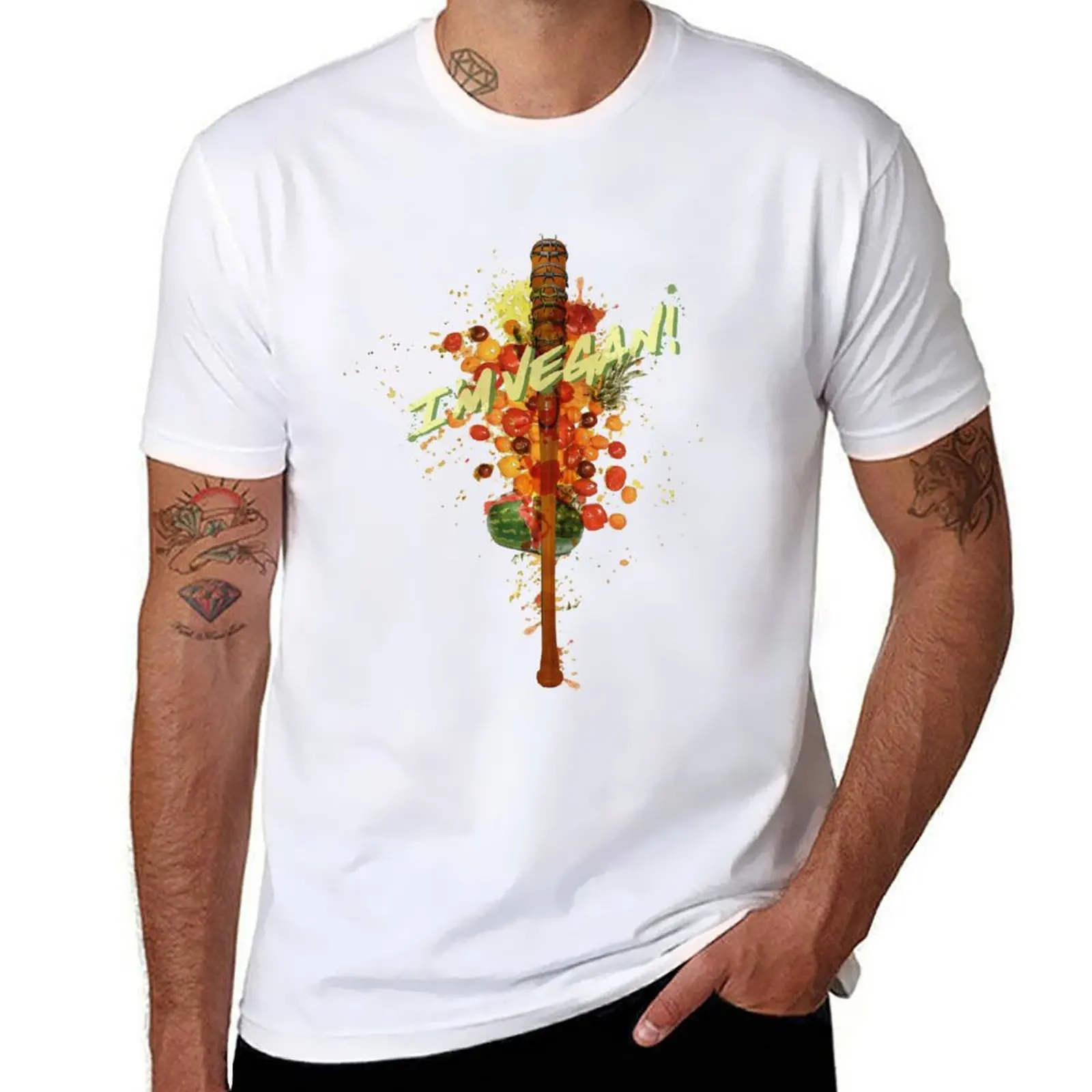 Фото Футболка с бейсбольной битой I'm Vegan Lucile, мужская футболка из 100% хлопка, мужская роскошная мужская футболка, дизайнерская футболка №1