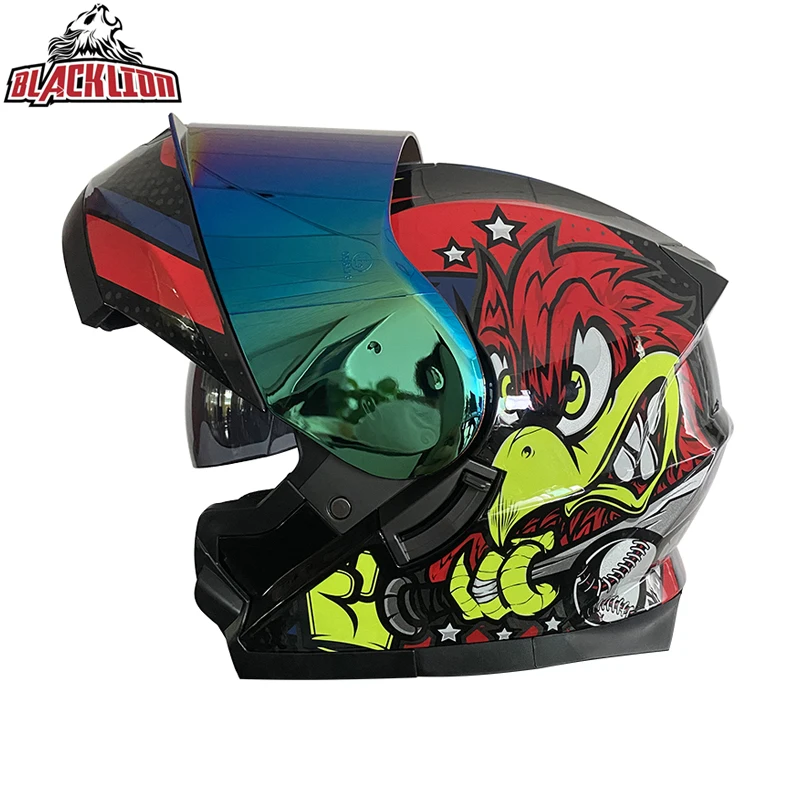

High Quality 162 Flip Up Helmets Motorcycle Racing Motorbike Helmets Colorful Lenses DOT ECE Approve Capacete De Moto Masculino