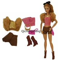 fashion 16 doll clothes for barbie outfits set coat tank crop tops shorts trousers boots shoes bag 11 5 dolls accessories toys