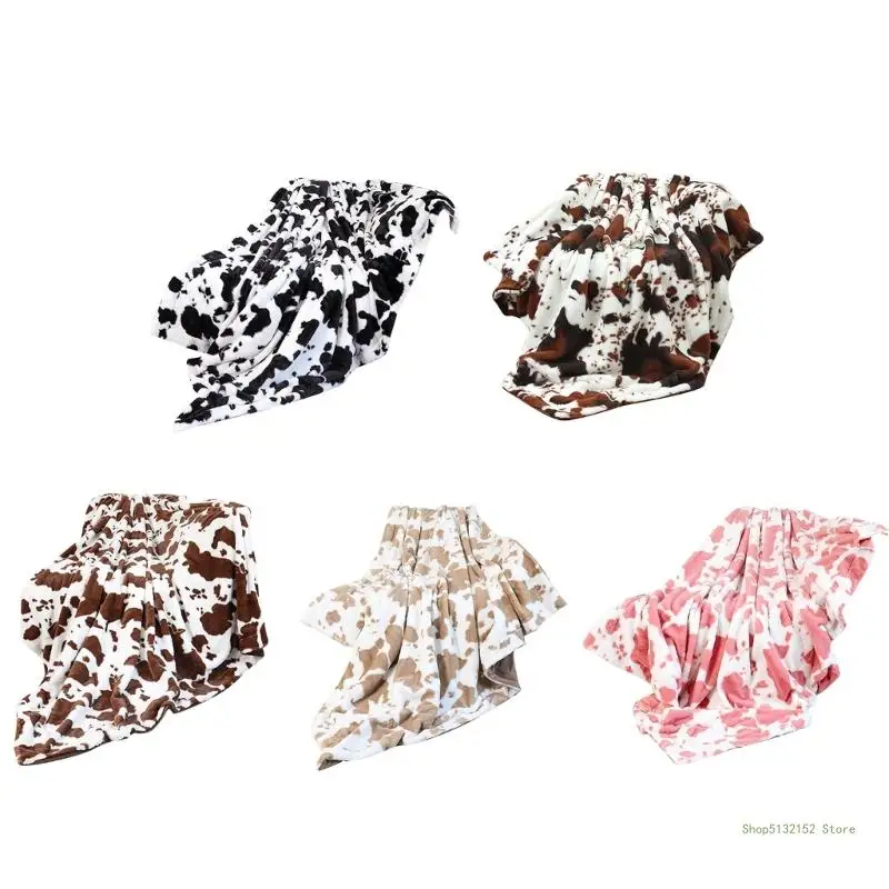 

QX2E одеяло с принтом коровы, мягкое фланелевое уютное одеяло из коровы, легкие пушистые одеяла из коровы для взрослых, для