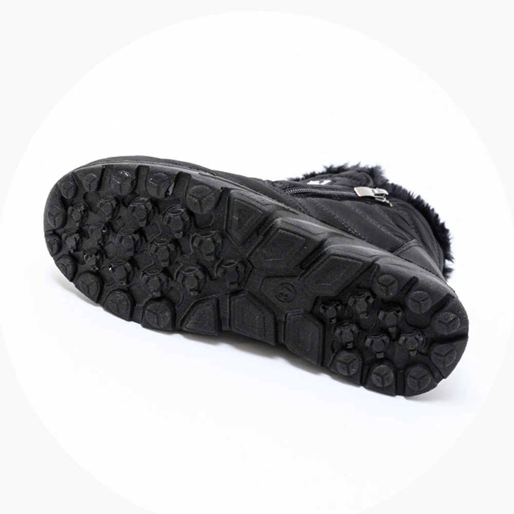 Women's Snow Boots Side Zipper Designed Waterproof Warm Plush Ankle Boots for Female Black Winter Casual Shoes Plus Size 43