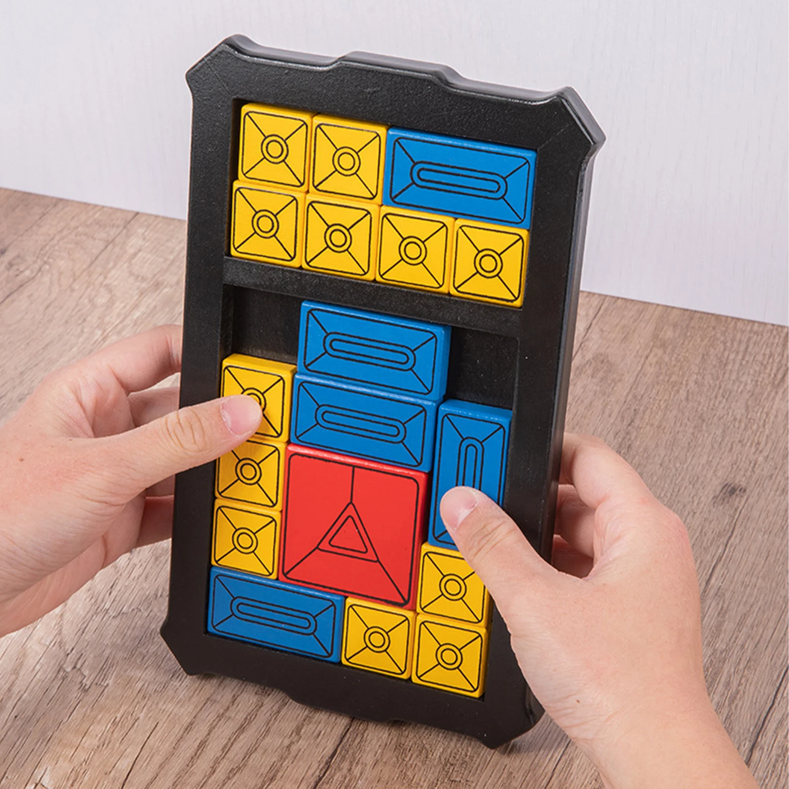 

Wooden Sliding Block Puzzle Educational Jigsaw Puzzles Meaningful Logical Thinking Game Brain Exercising Toy For Kids And Adults
