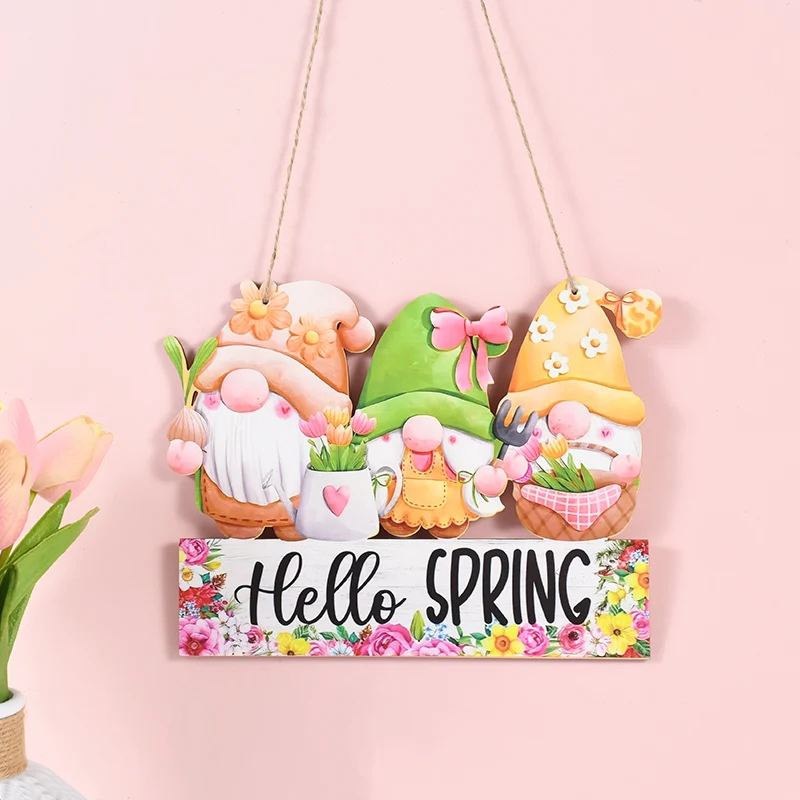 Счастливый Пасхальный Кролик Домашний Деревянный Орнамент Знак Пасхальная