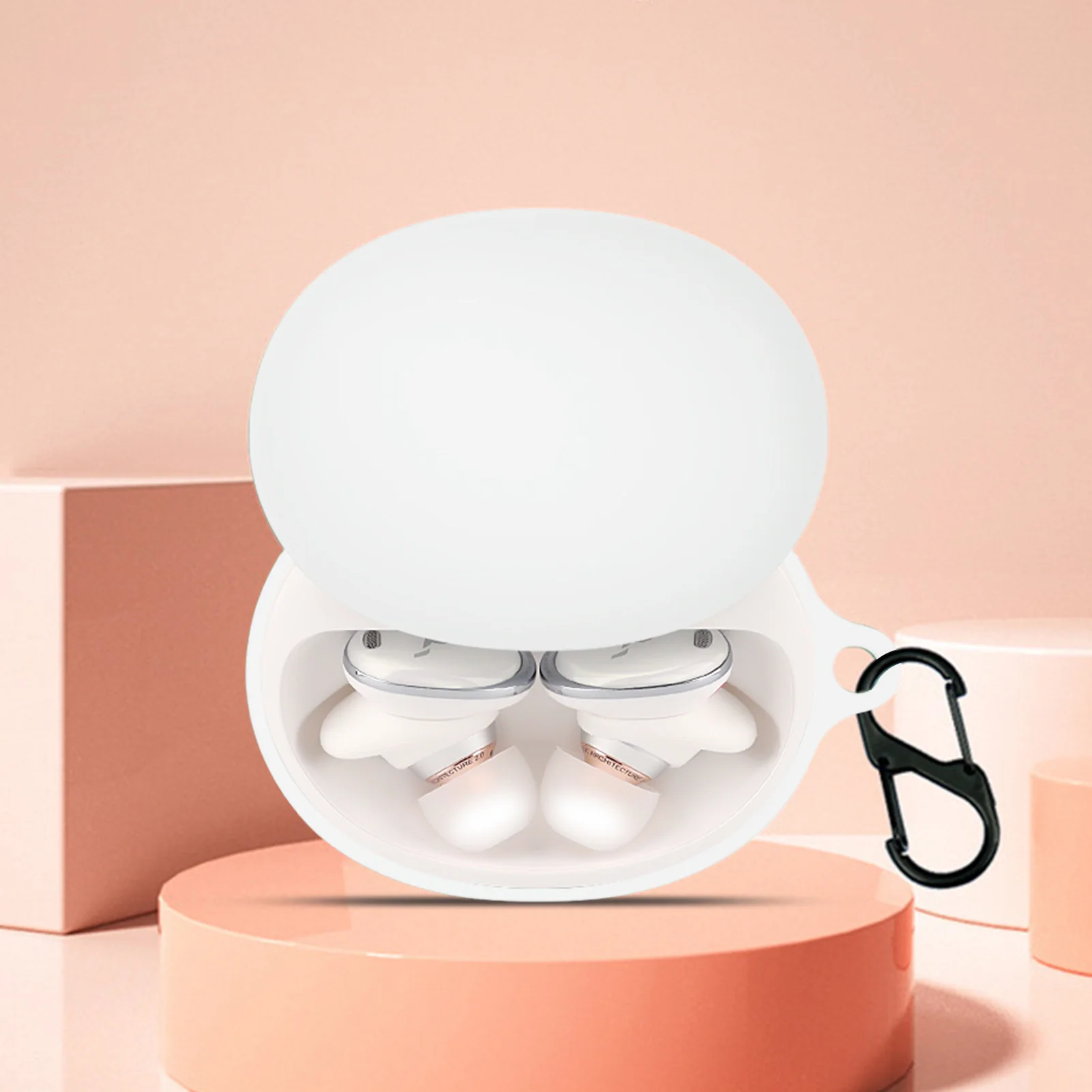 

Silicone Case For Soundcore Liberty 3 Pro Earbuds Soft Silicone Cover Protective Cover With Carabiner Silicone Skin For Liberty