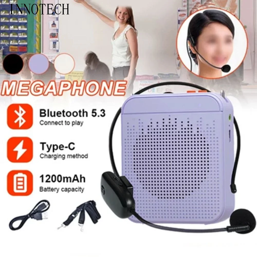 Фото Беспроводной усилитель голоса K5 с ремнем, легкий Bluetooth-динамик, FM-радио, пластиковый усилитель звука для занятий учителями №1
