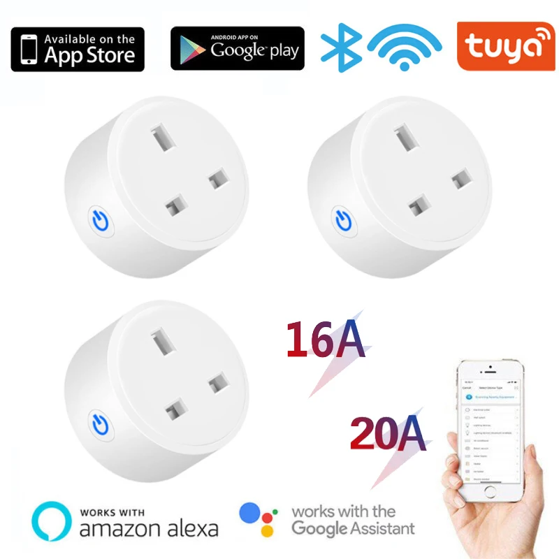 

Умная розетка Tuya с таймером и Wi-Fi, 16 А, 20 А