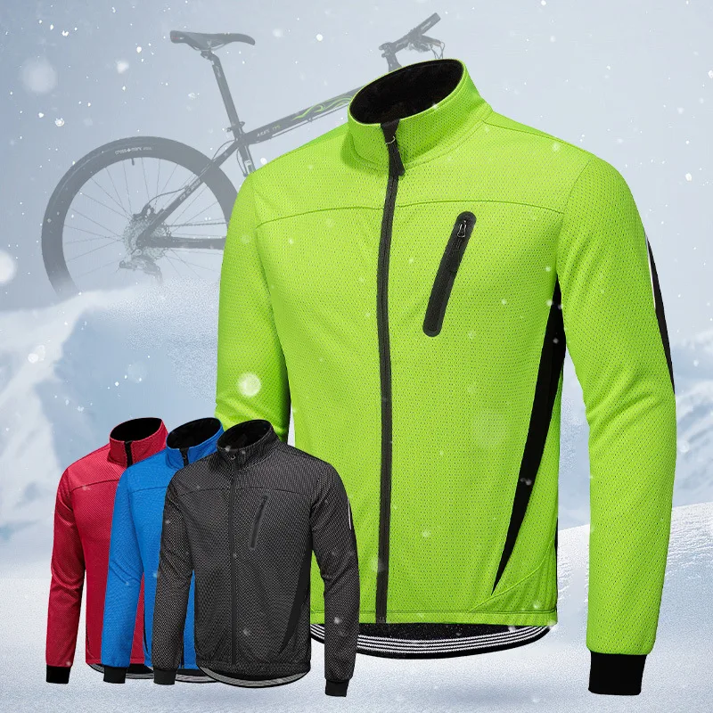 

Professional Bicycle Clothes Keep Warm Pure Color Unisex Cycling Sports Windproof Rainproof Breathable Winter Thick Jacket