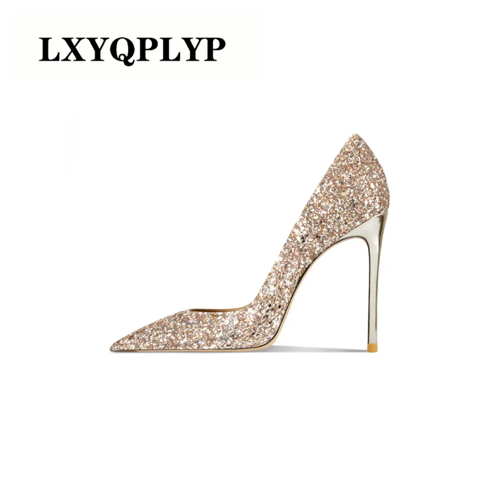 

Summer High-end Women's Shoes Fashion Models Sexy Pointy Nightclubs High Heels Crystal Bride Shoes Red Wedding Shoes Champagne