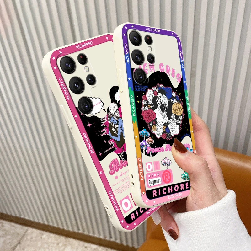 

Liquid Rope Funda Luxury Skull Art Cute Poster Phone Case For Samsung Galaxy S22 S21 S20 FE S10 Note 20 10 Plus Lite Ultra 5G