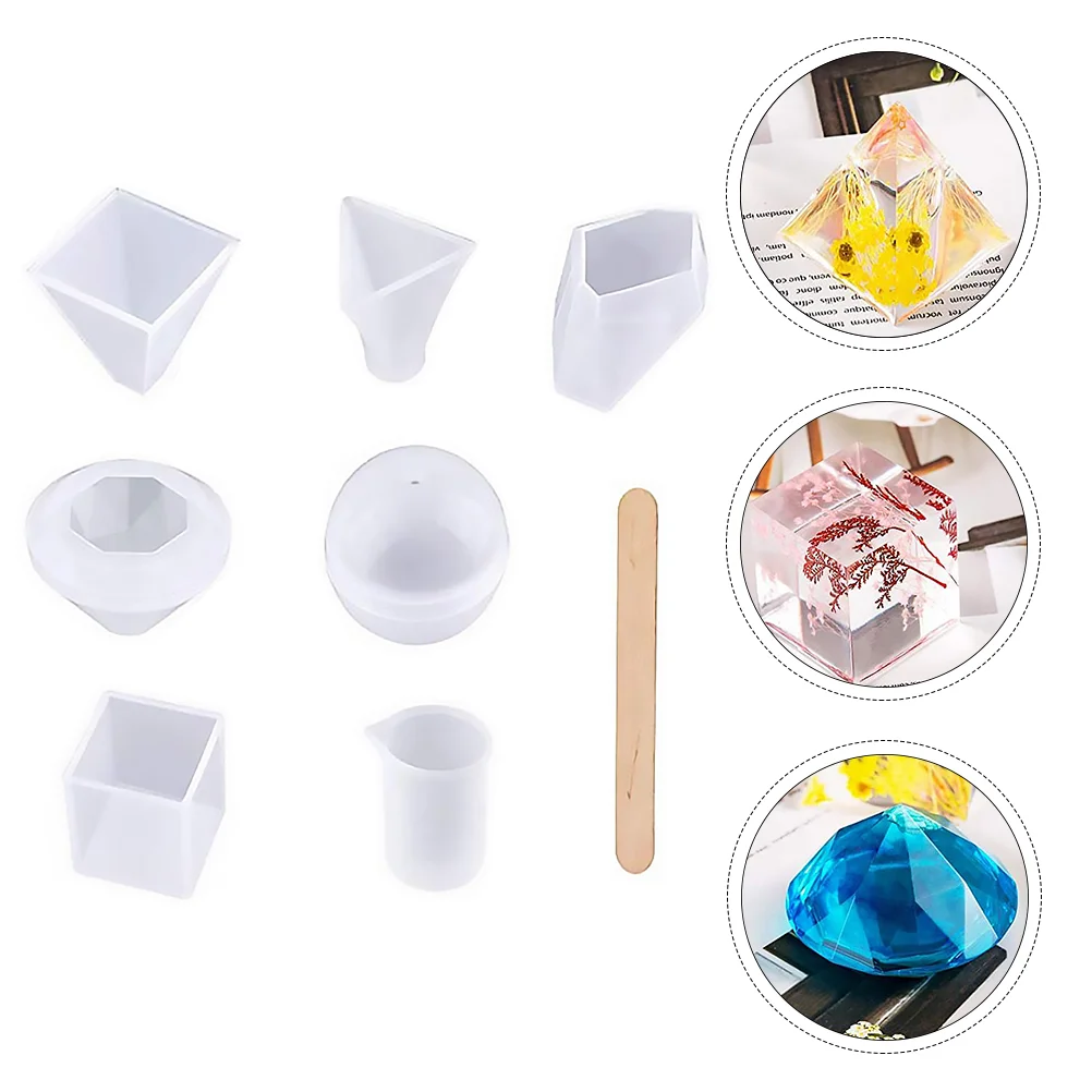 18 Pcs/ Resin Measuring Cups Silicone Cube Epoxy Casting Tools Jewelry Pendant DIY Jewelry Molds DIY Diamond Gravel Casting
