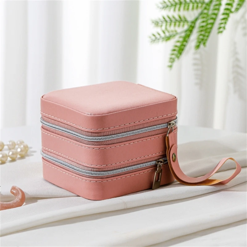 Миниатюрный дорожный футляр для ювелирных изделий из искусственной кожи