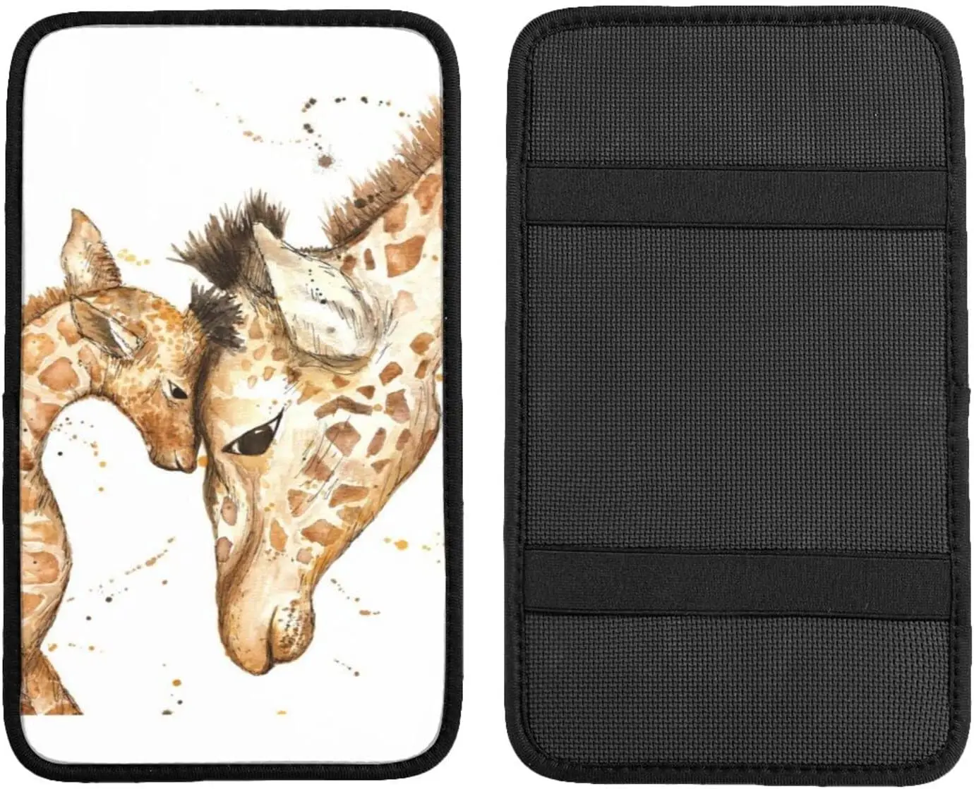 

Auto Center Console Pad Cute Giraffe Print, Universal Fit Soft Comfort Car Armrest Cover, Fit for Most Sedans, SUV, Truck Car Se