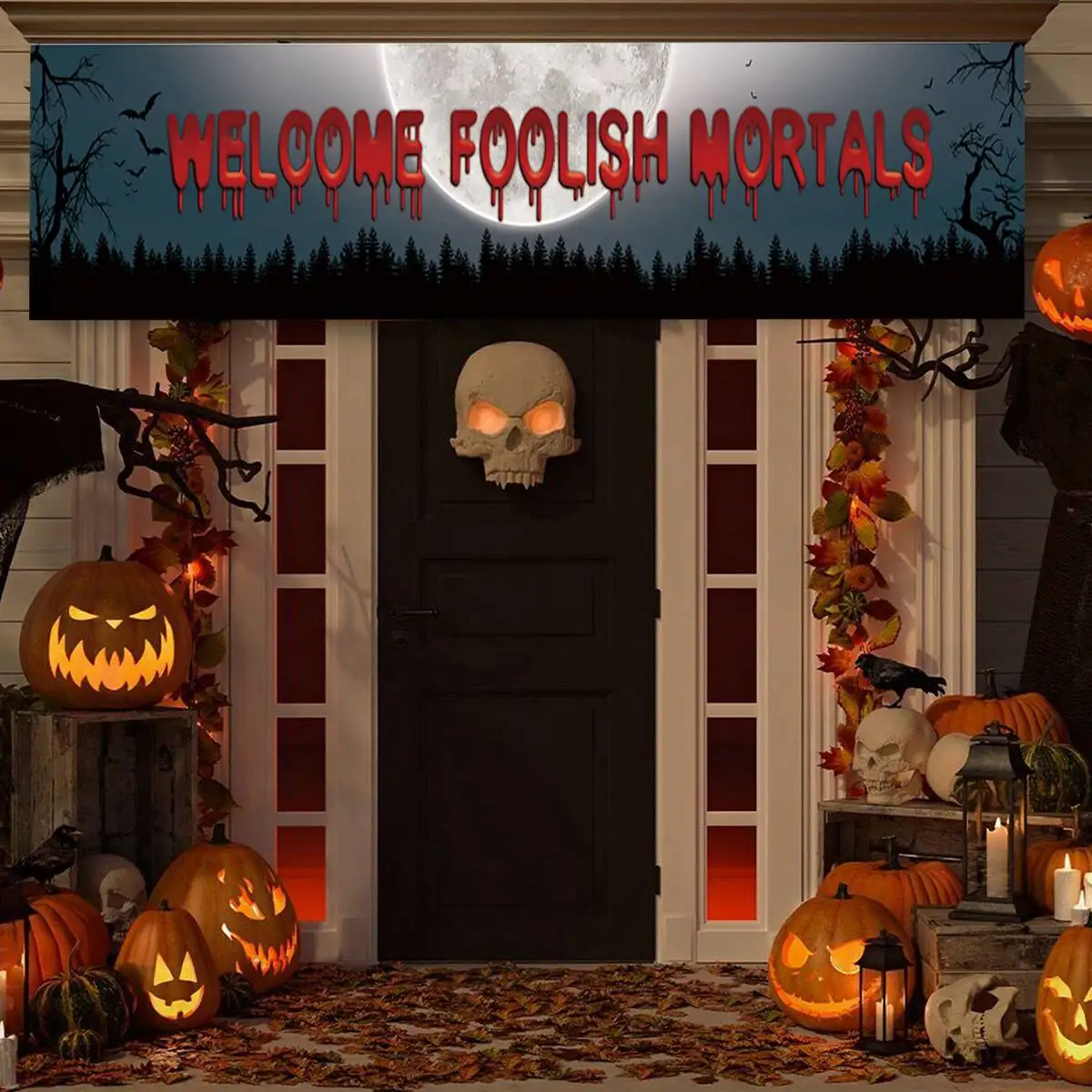 200x40 см Хэллоуин баннер декорация для Хэллоуина для дома кровавая летучая мышь Тыква призрак Печать баннер Хэллоуин суппорты