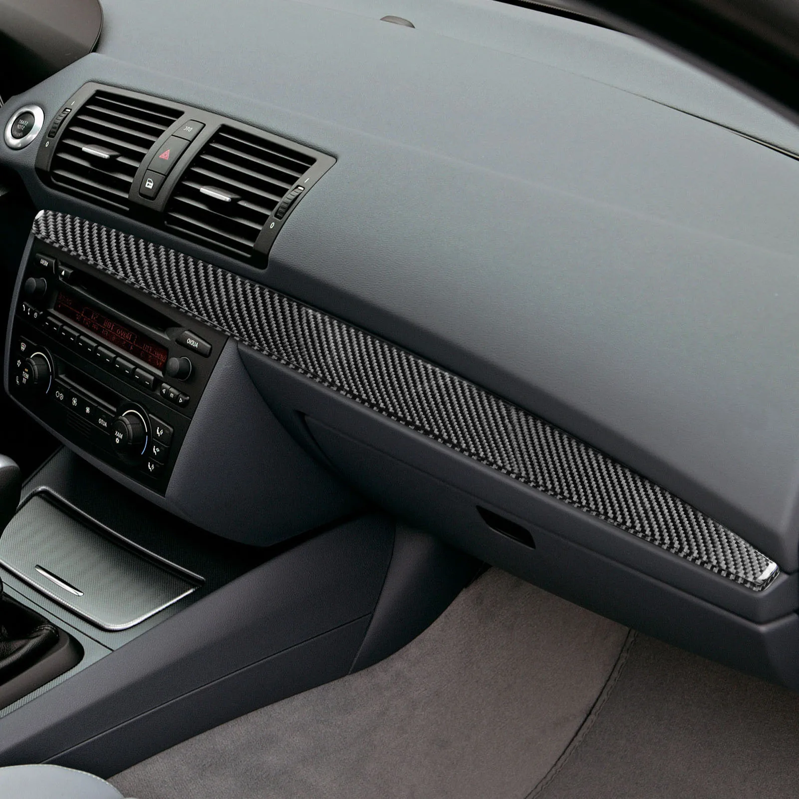 Фото Для BMW 1 серия E81 E82 E87 E88 2008-2013 углеродное волокно, инструмент, панель, полоса, внутренняя отделка автомобиля, аксессуары, наклейка №3