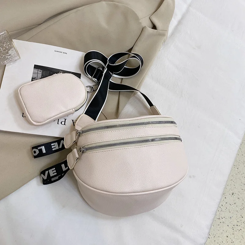 New Wide Strap Crossbody Bag For Women Soft Leather Women's Messenger Bags Large Ladies Sling Saddle Bags Female Shoulder Bag