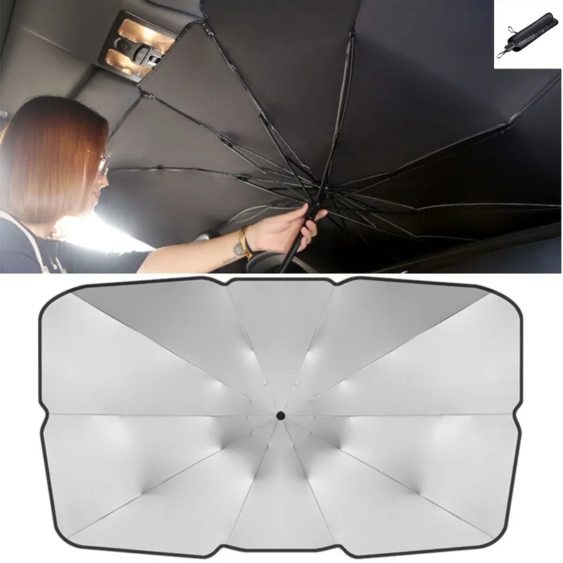 Car Windshield Sunshade Umbrella Type Sun Shade of Auto Window Summer UV Protection Heat Insulation Cloth for Interior Protector