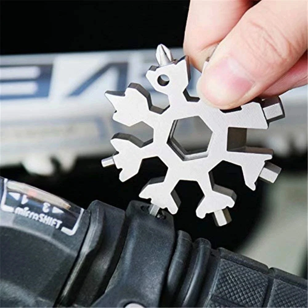 

Portable 18 in 1 Snowflake Wrench Stainless Steel Multifunction Hand Tools Star Anise Screwdriver Home/Outdoor Emergency Spanner