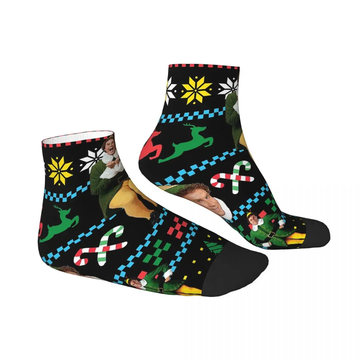 Уродливый рождественский свитер Buddy The Elf фильм носки Ferrell чулки в стиле Харадзюку