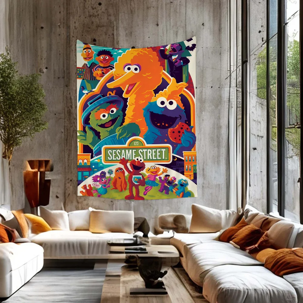 S-Sesame S-Street Movie Висячий богемный гобелен Висячие Таро Хиппи Настенные коврики