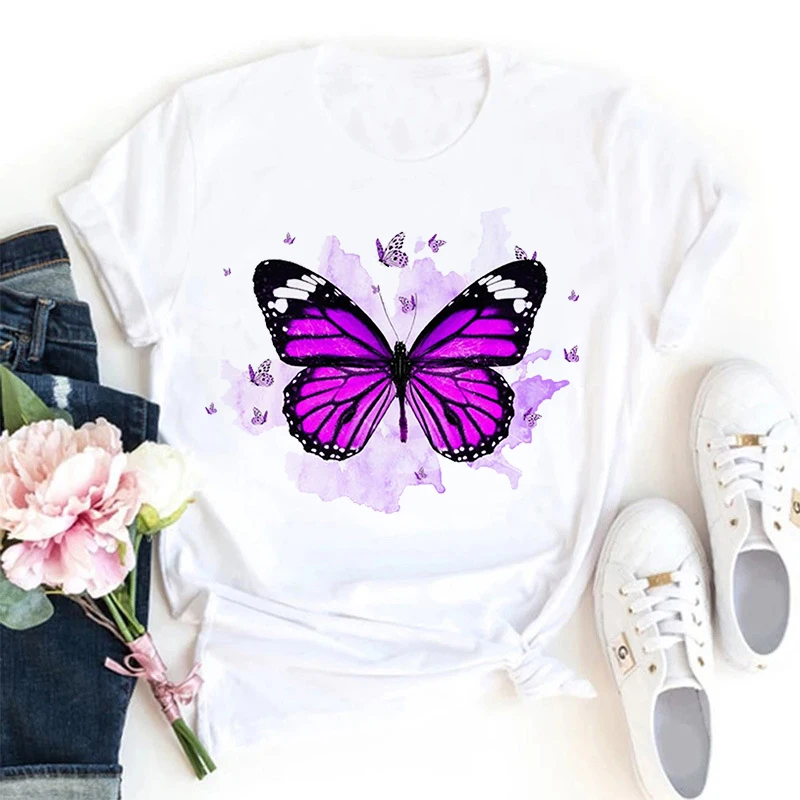 

Милые женские футболки, модные футболки с коротким рукавом, летняя женская одежда с мультяшным принтом, топы, креативная красивая футболка ...