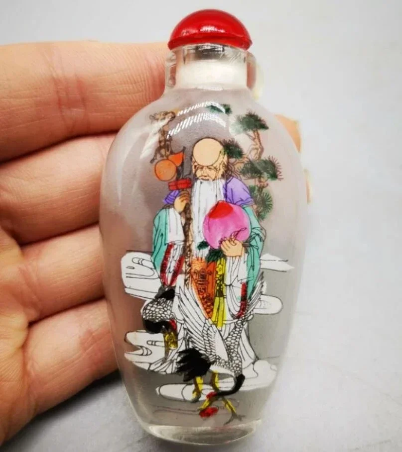 Китайская архаизация Цветная глазурь Фу Лу Шоу Кай Бутылки для табака ремесла