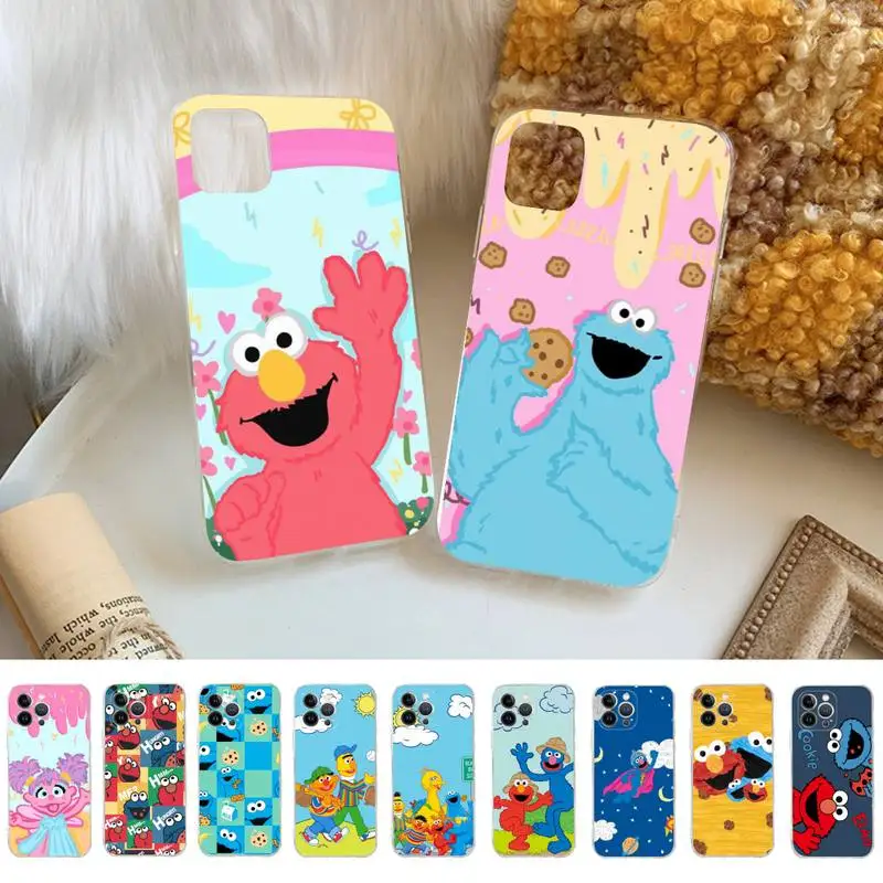 

INS Sesame Street Cookie Phone Case For iPhone 14 11 12 13 Mini Pro XS Max Cover 6 7 8 Plus X XR SE 2020 Funda Shell