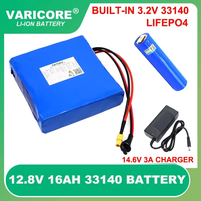 

Аккумуляторная батарея для электроскутера, 12,8 В, 16 Ач, 4s1p, 3,2 в, 33140 lifepo4, с зарядным устройством BMS 25A + 14,6 в 3A